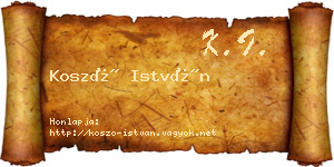 Koszó István névjegykártya